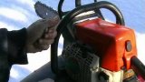 Разведение огня с помощью бензопилы