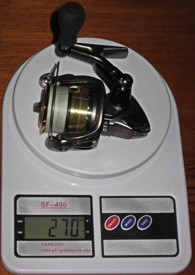 Реальный полный вес катушки: Shimano Sustain 08 3000FE,с бекингом и шнуром.