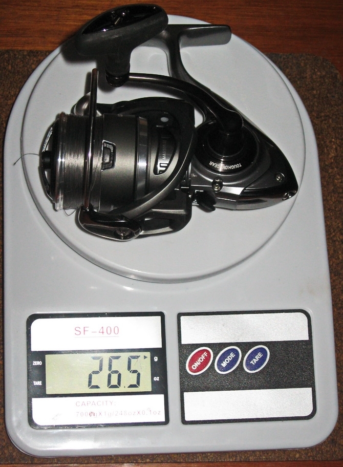 Реальный полный вес катушки: (Daiwa Lexa E LT 3000),с шнуром и бекингом.